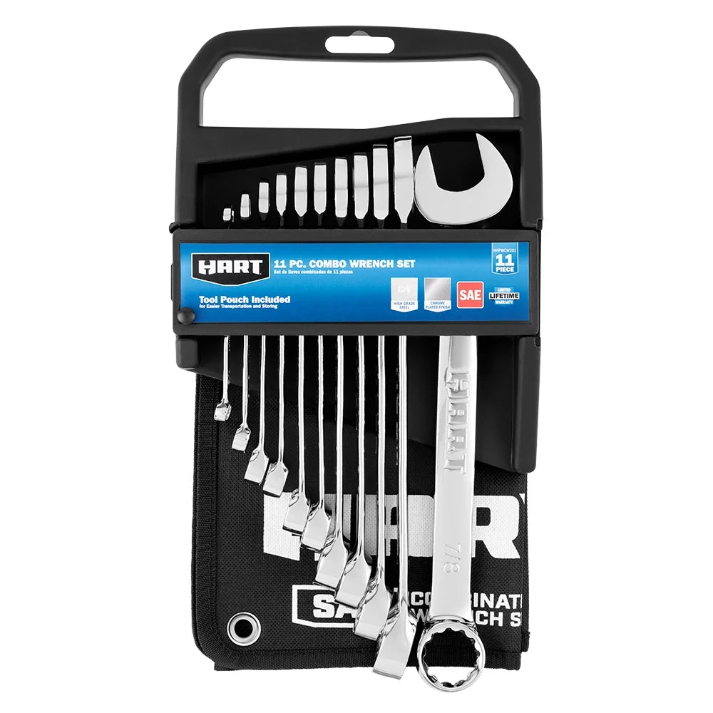 11-Piece Combination Wrench Set with Tool Pouch U799580