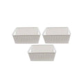 Plastic Basket Organizer, White, Pack of 3 Y9329