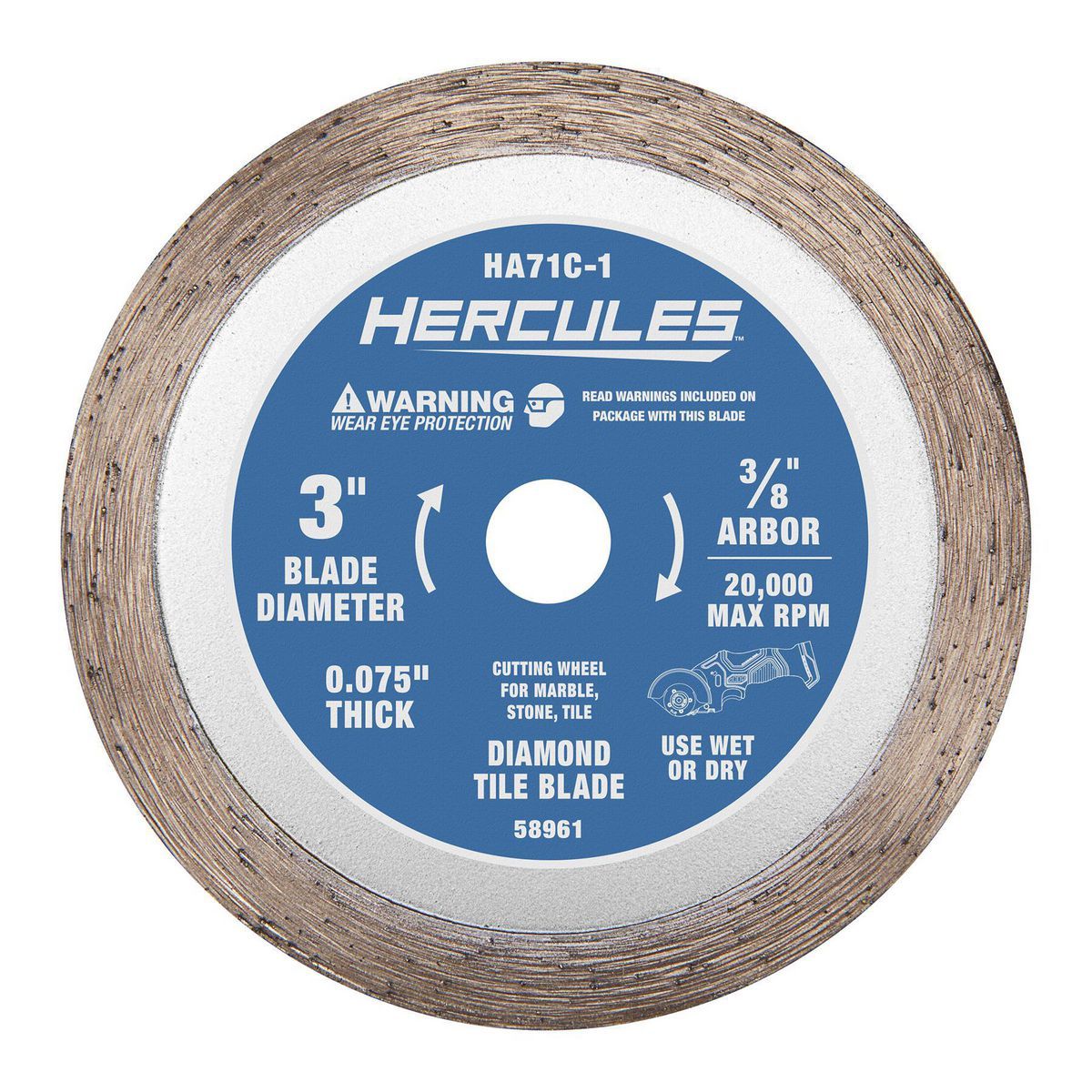 3 in. Continuous Rim Diamond Tile Blade U89701