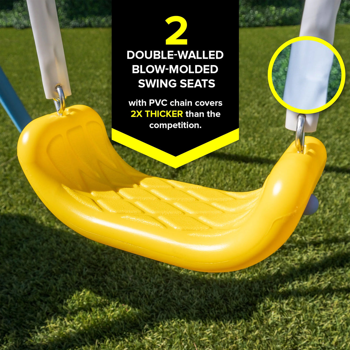 Metal Swing Set with LED Light up Saucer Swing, 2 Swings, and Blow Molded Slide Y102394
