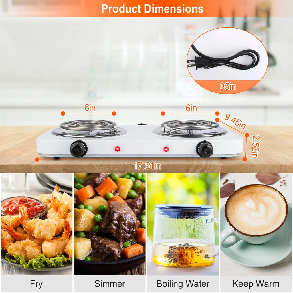 2000W Electric Double Burner U42326