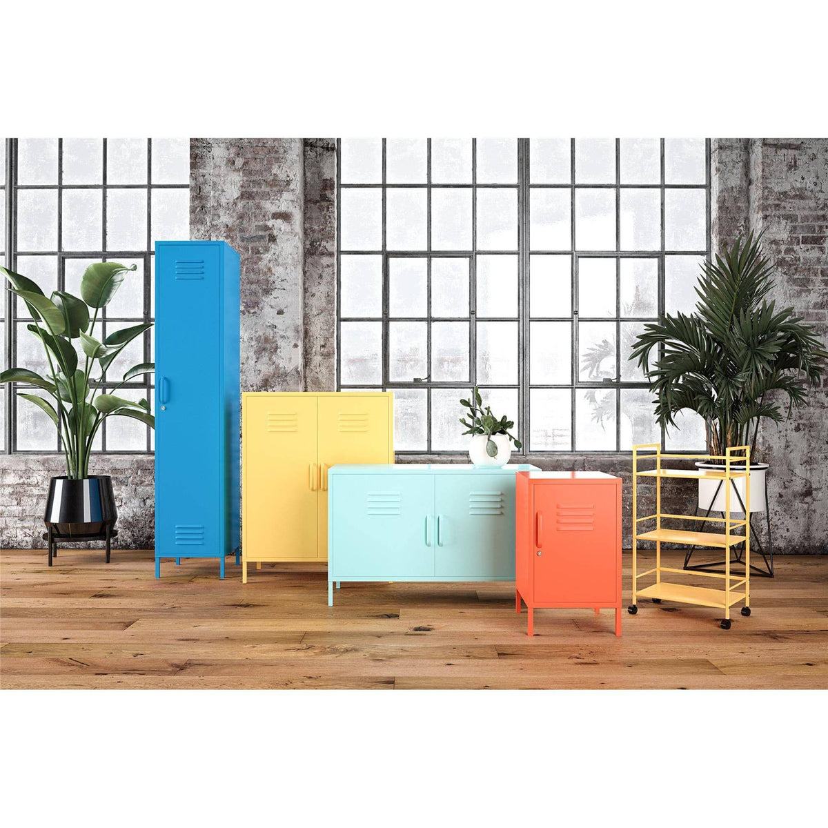 Yellow Metal Rolling Cart R5748