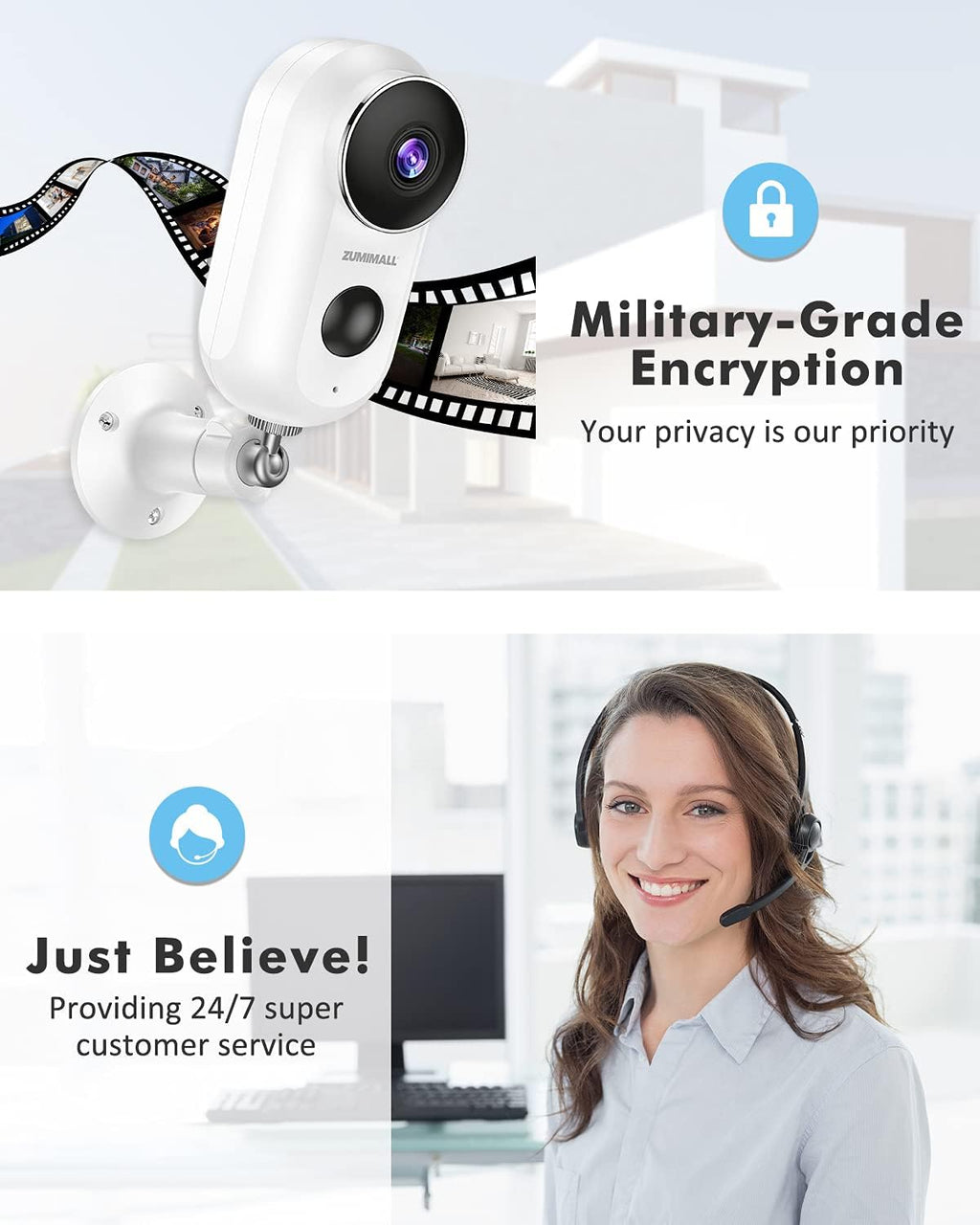 Solar Security Camera Wireless Outdoor with Solar Panel I5522
