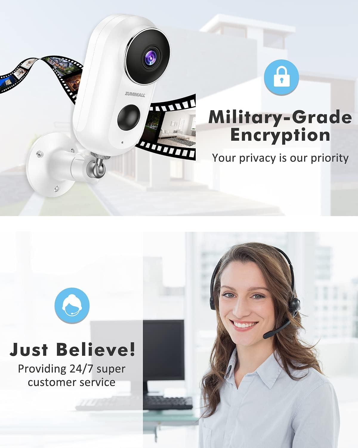 Solar Security Camera Wireless Outdoor with Solar Panel I5522