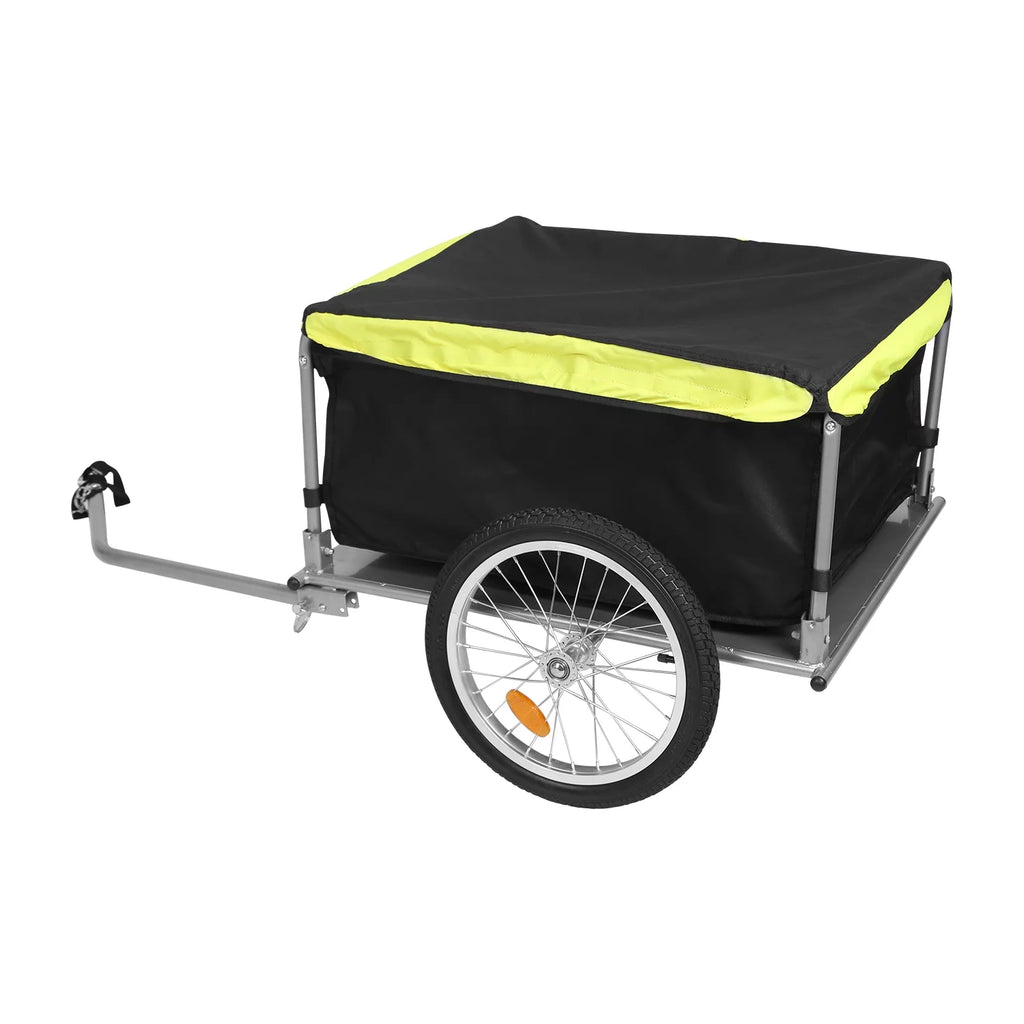 Foldable Bike Cargo Trailer with Removable Lid Black F87325