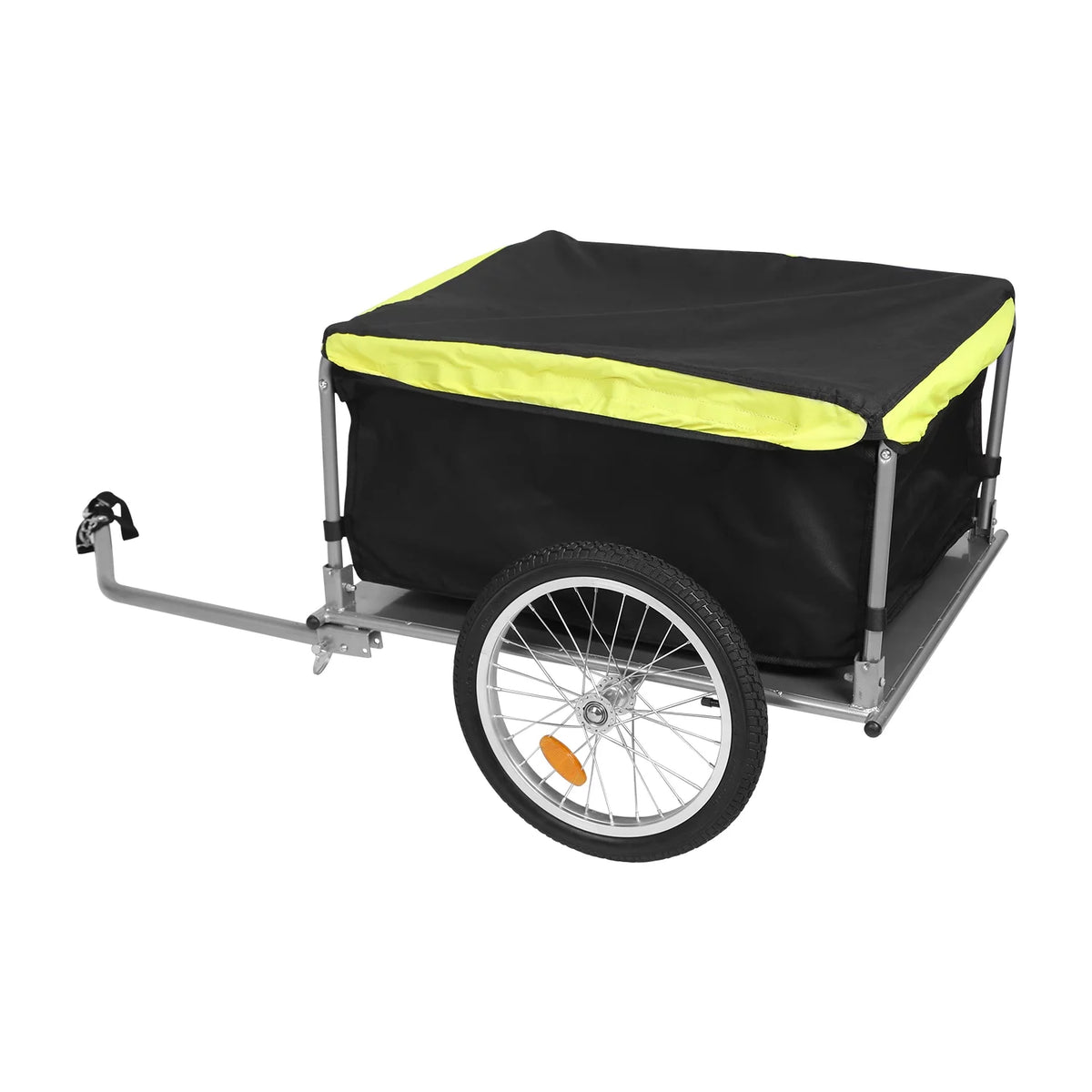 Foldable Bike Cargo Trailer with Removable Lid Black F87325