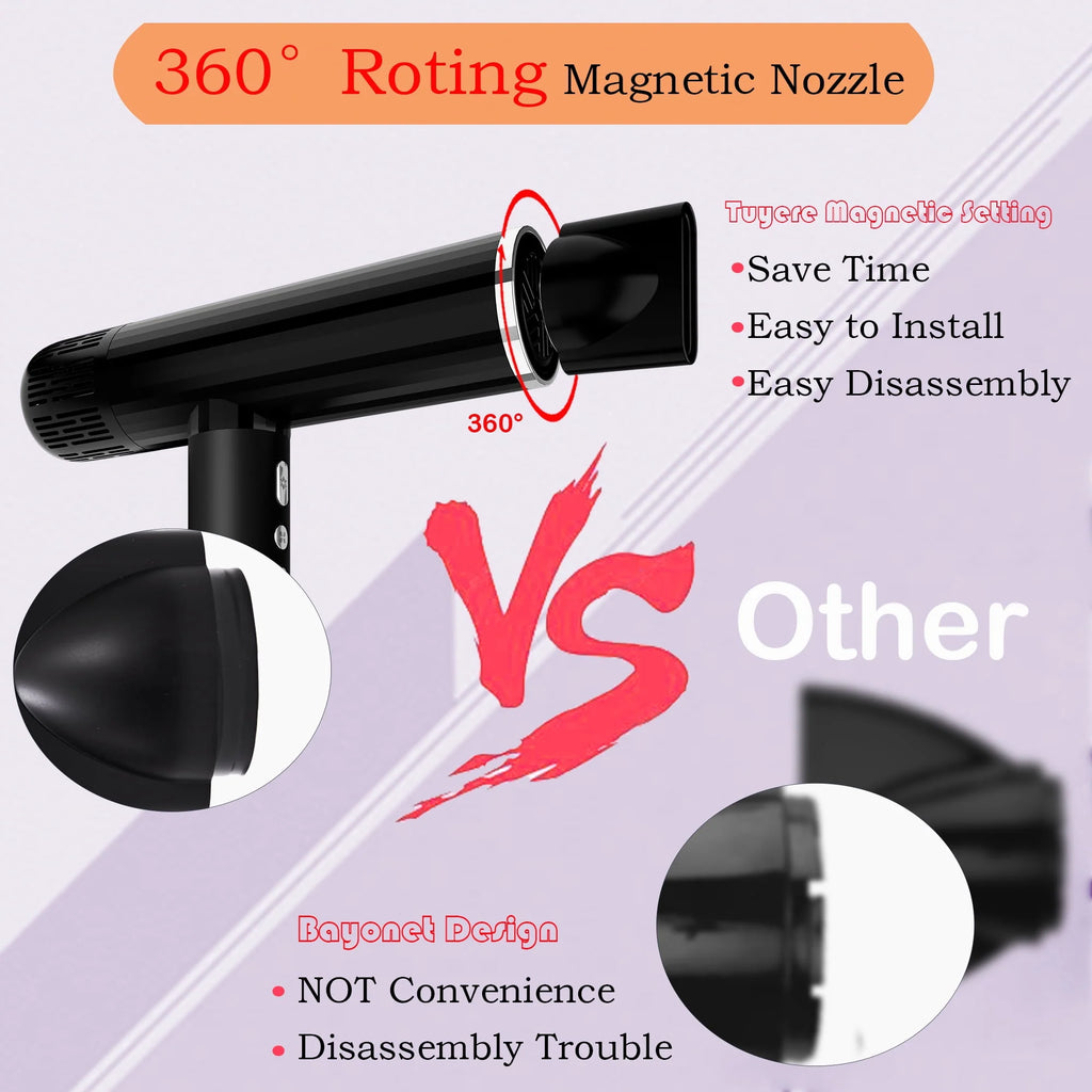 Black 1600W High-Speed Ionic Hair Dryer T820