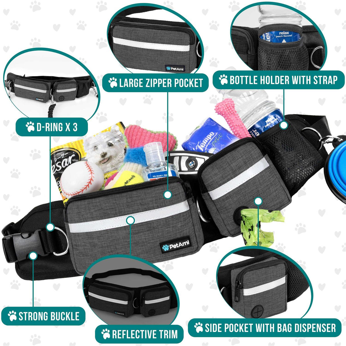 Hands Free Dog Leash Belt Bag T69340