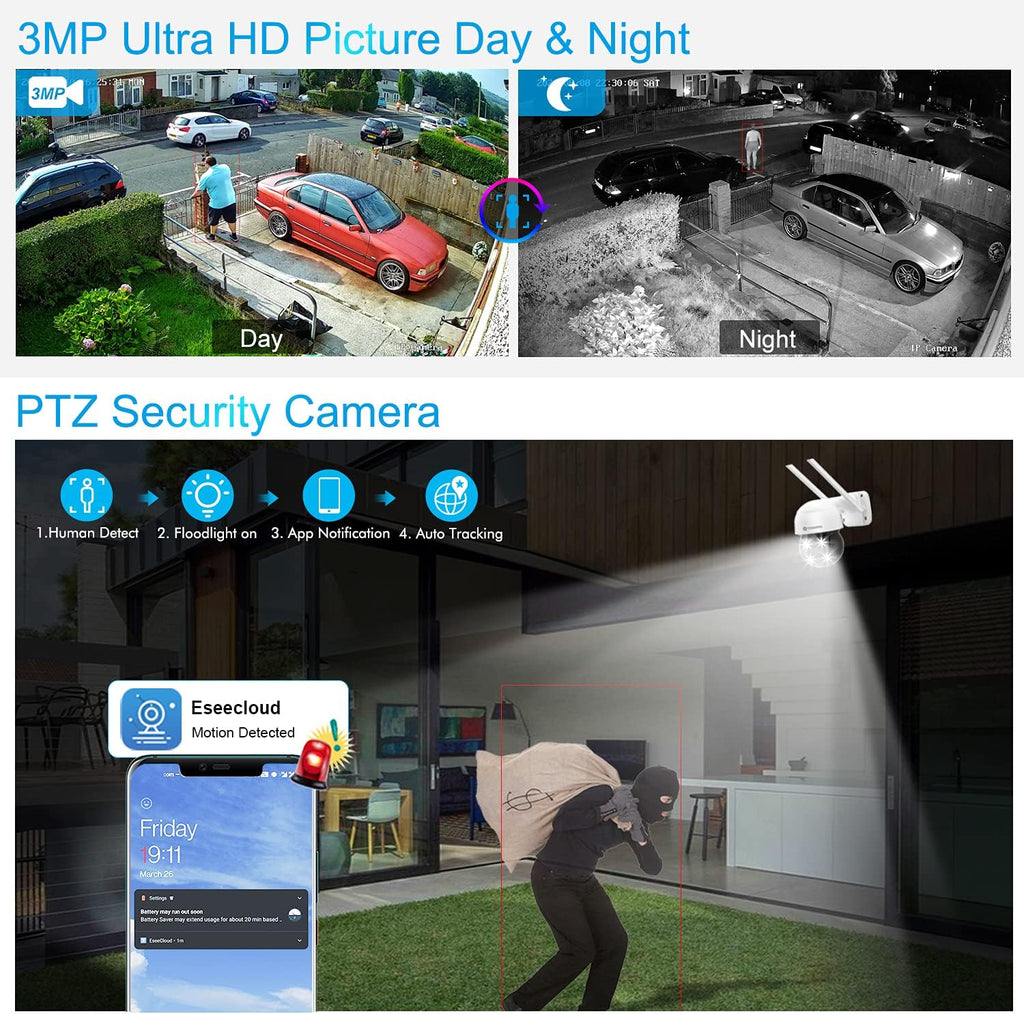 Ultra-HD 3MP WiFi PTZ Security Camera K583609
