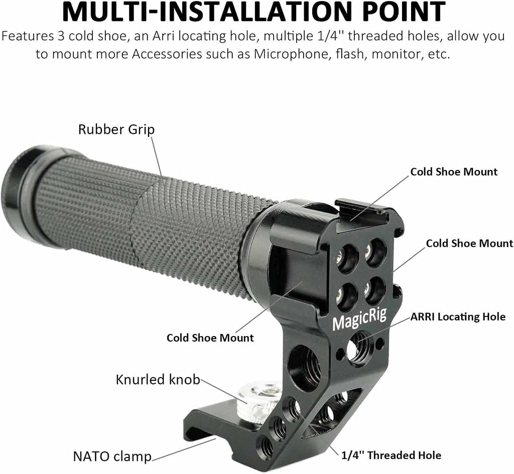 Rubber Top Handle with NATO Rail and 3-Cold Shoe W7166