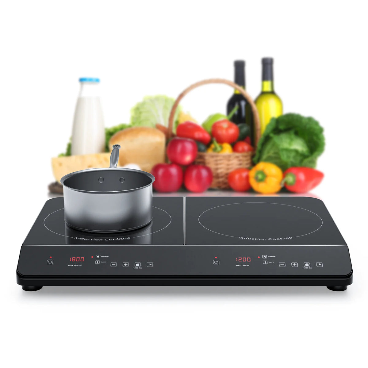 1800w 2 Induction Burner Cooktop with 9 Power Settings J2638