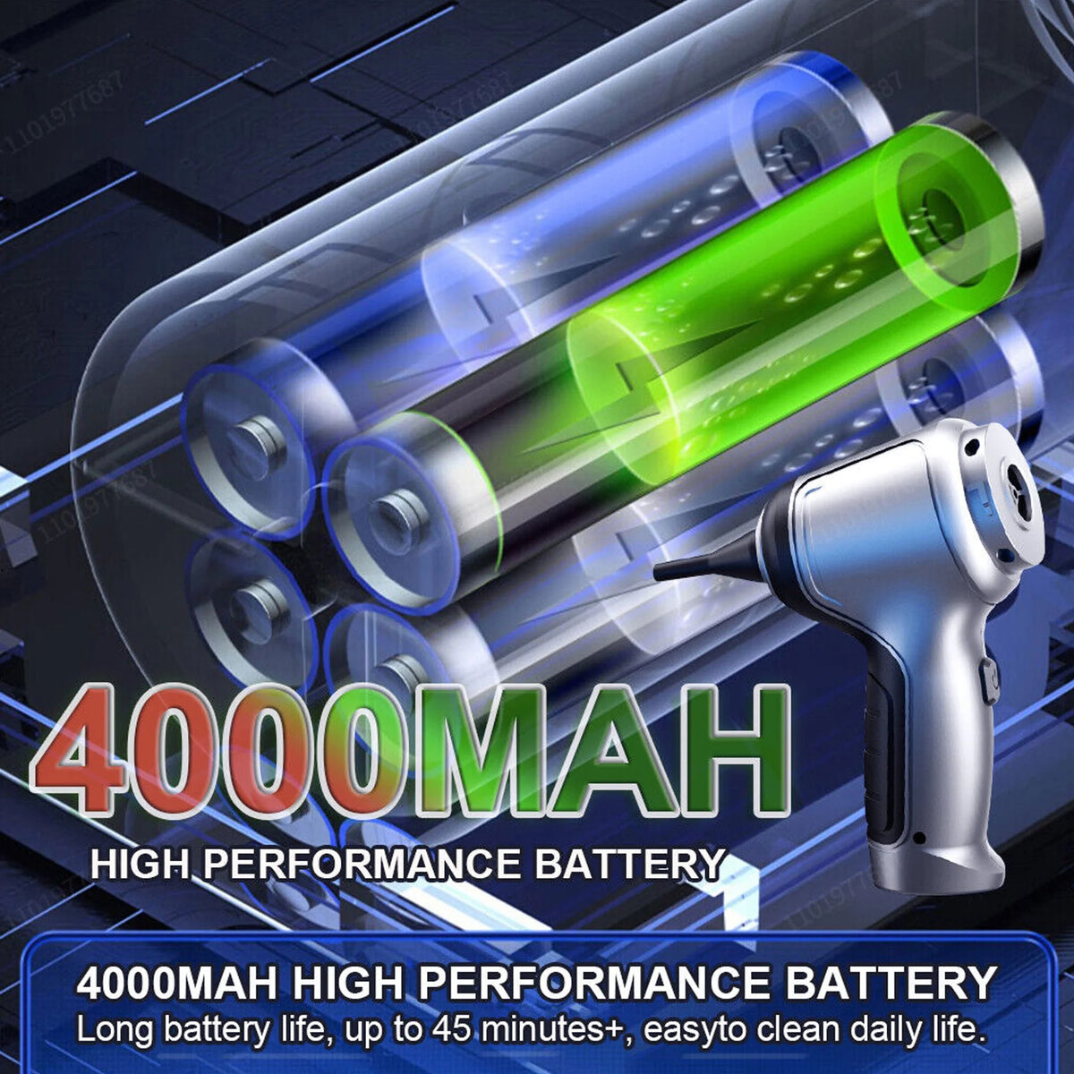 9000Pa 120W Wet and Dry Handheld Car Vacuum Cleaner B389