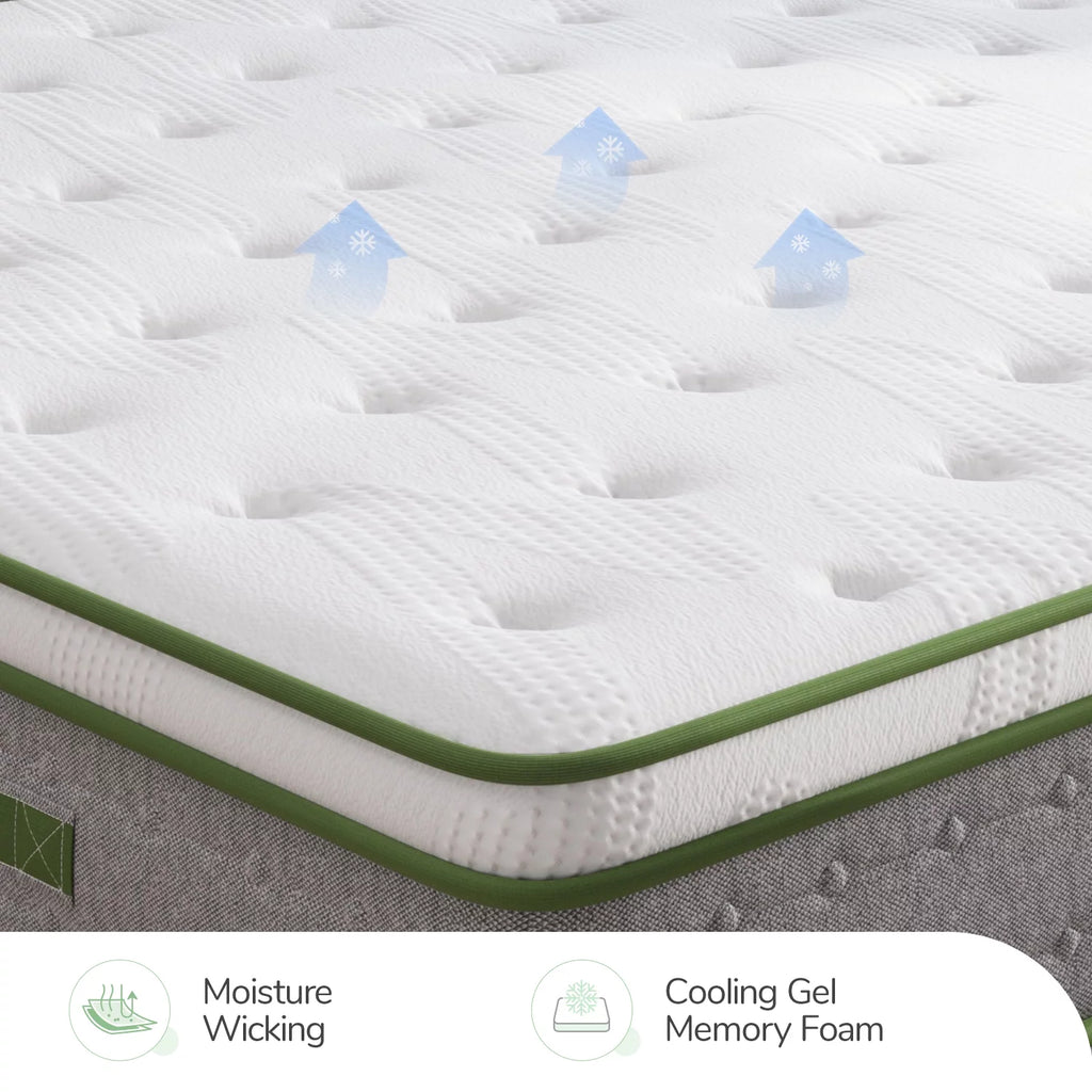10 inch Memory Foam Hybrid Pocket Spring Mattress King Y16052