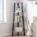 Black/Taupe Steel Corner Bookcase F127