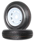 2-Pk Trailer Tire On Rim ST205/75D14 LRC 5 Hole White Spoke Wheel I85104