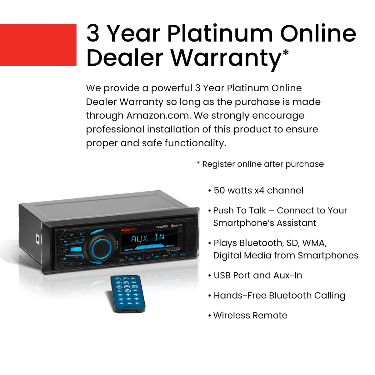 Marine Receiver with Bluetooth USB SD L919739
