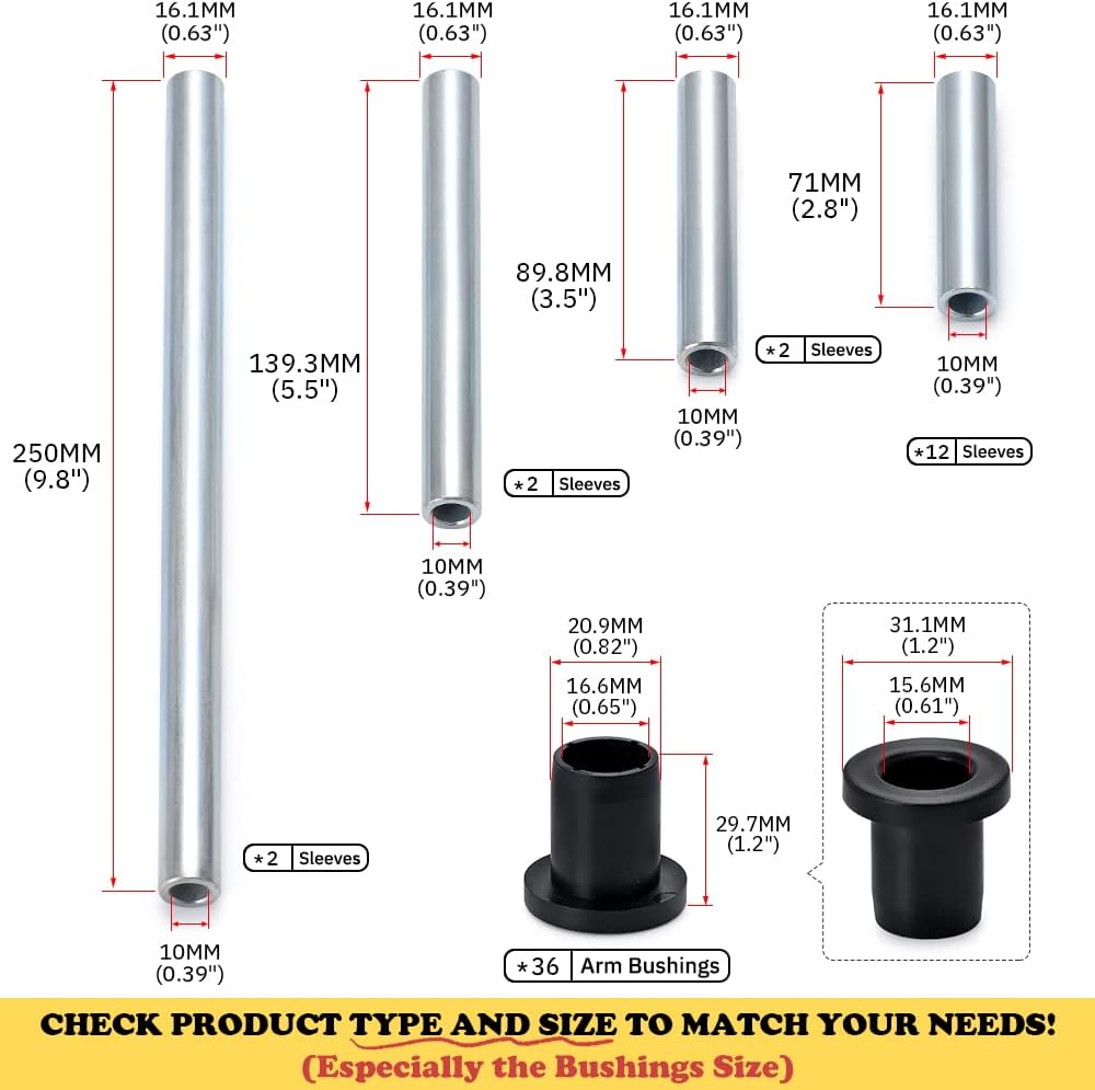 A-Arm Bushing Kit Set of Front and Rear Bushings J658837