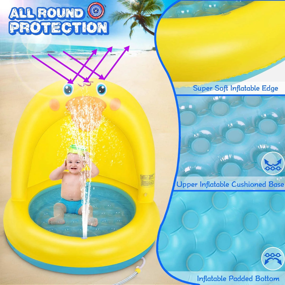 Inflatable Baby Pool with Canopy N836