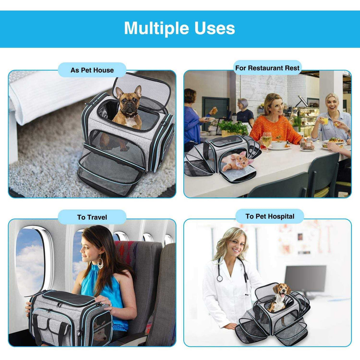 Soft Sided Collapsible Pet Carrier D9352