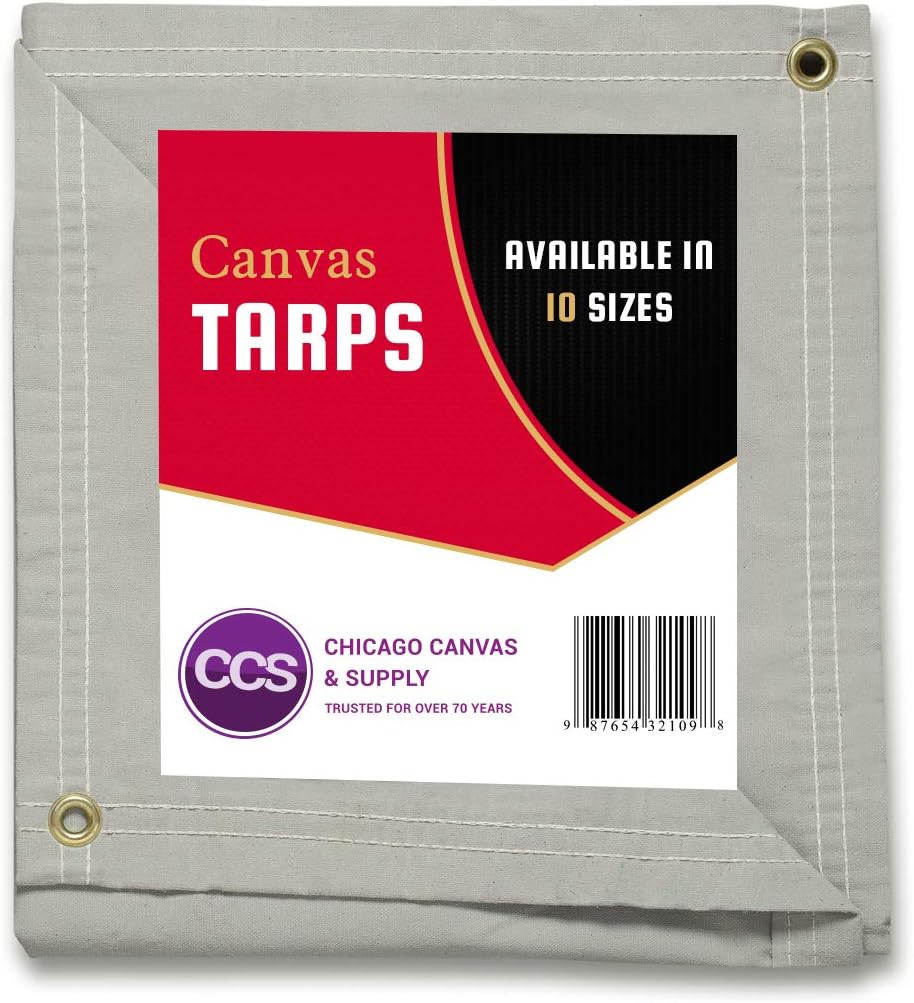 Waterproof Canvas Tarp with Grommets, Brown, 6 by 8 Feet Pack of 2 T7416
