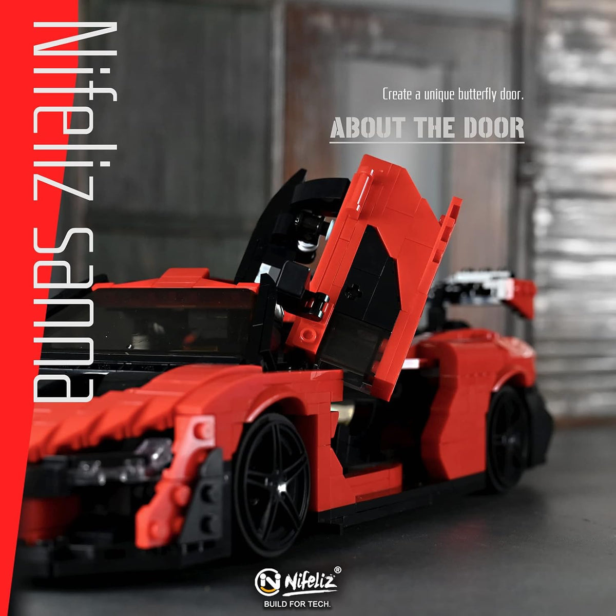 1:12 Scale Sports Car Building Blocks Set (1182 Pcs) G78558