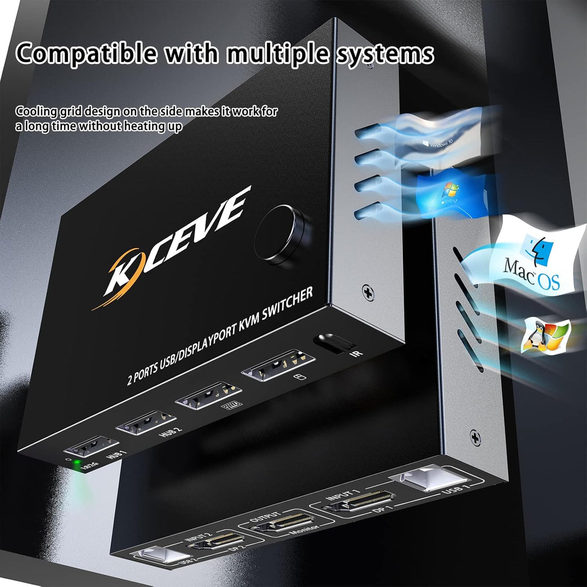 Displayport 2 Port 4K@60Hz KVM Switch with USB T92825