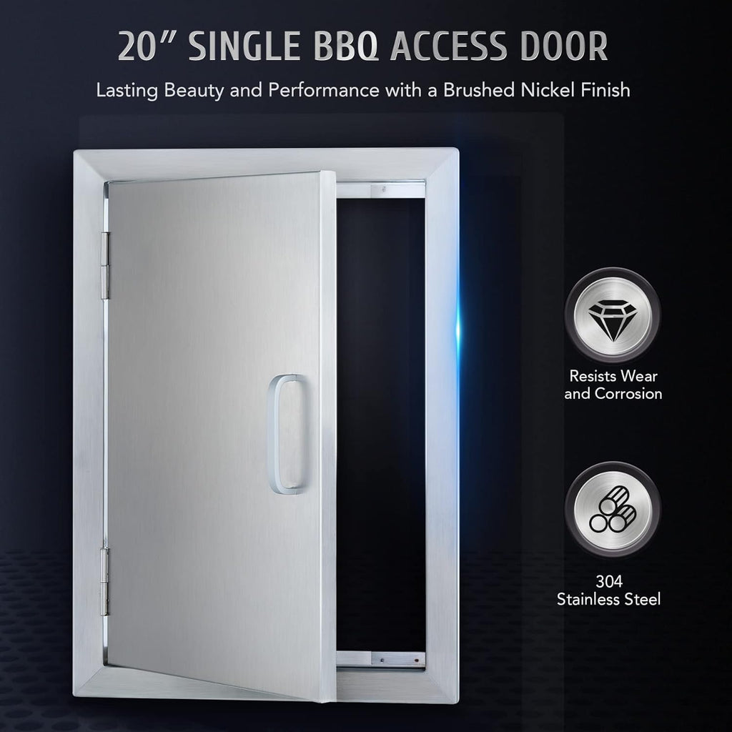 304 Stainless Steel Single Access Outdoor Kitchen Door (14 x 20) D41139