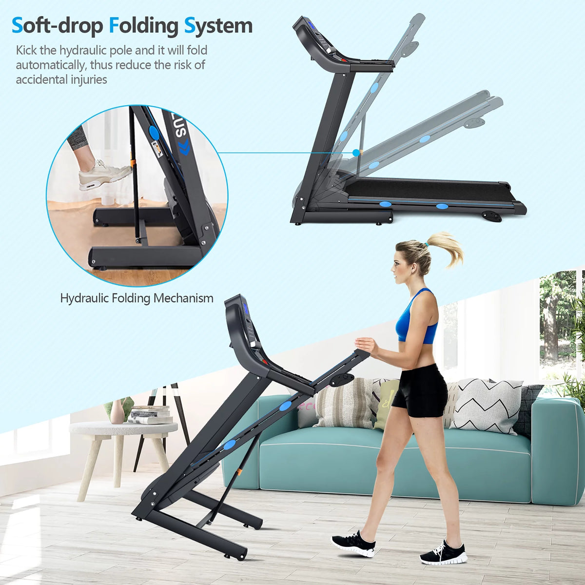 2.25HP Folding Electric Treadmill K5830
