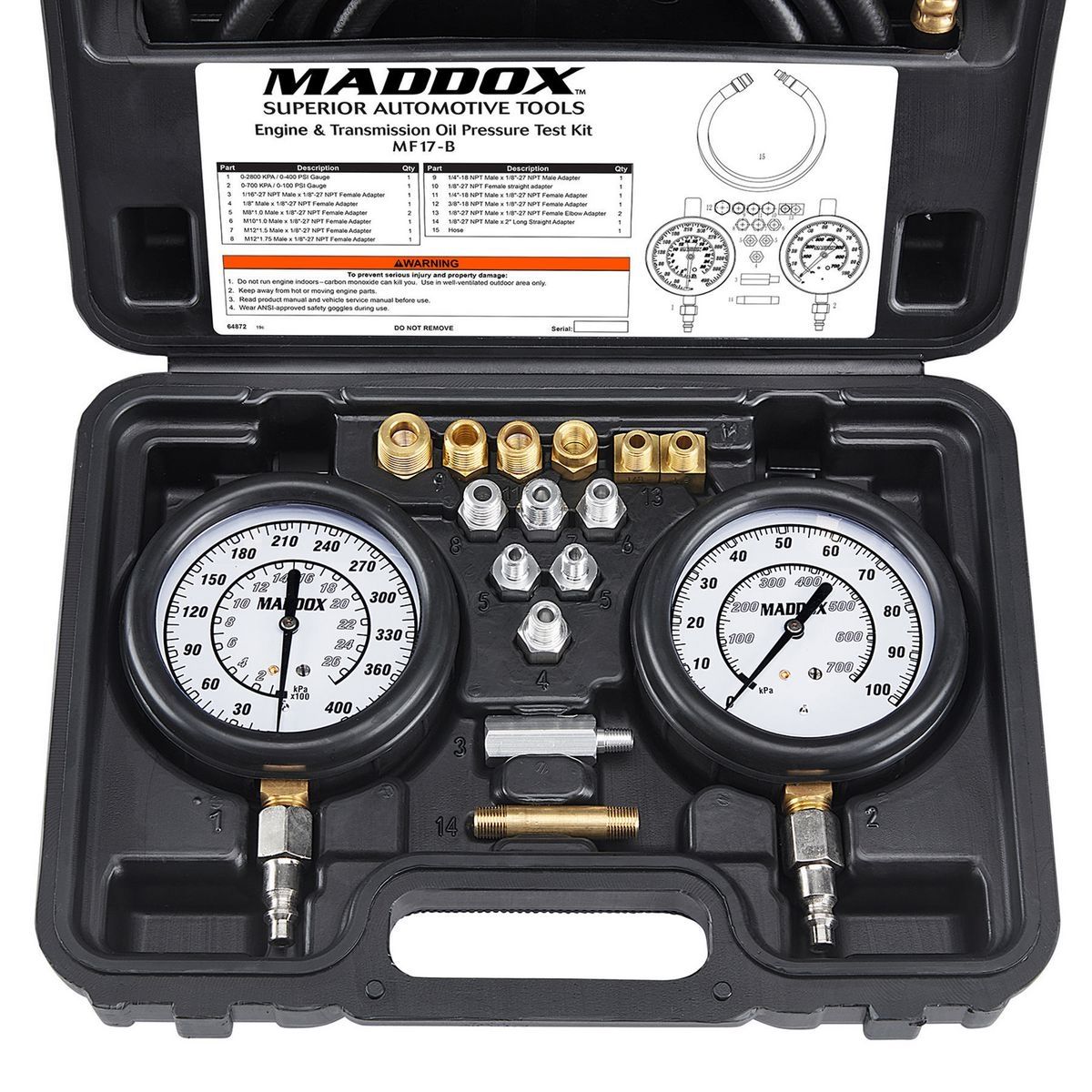Engine and Transmission Oil Pressure Test Kit V2867