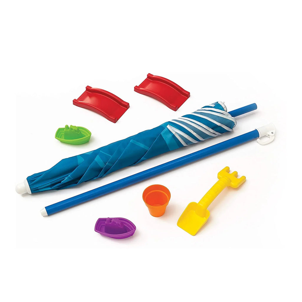 Blue Plastic Sandbox and Water Table with Cover and Umbrella Z572