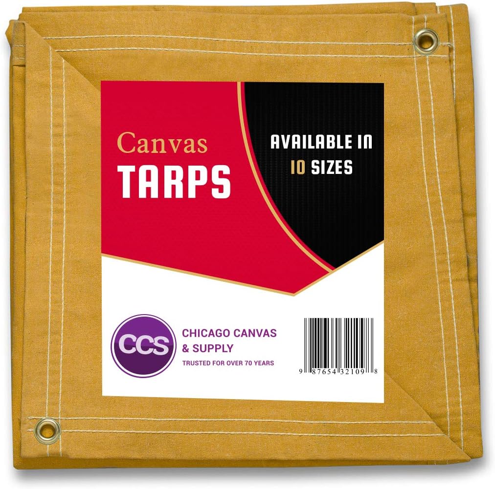Waterproof Canvas Tarp with Grommets, Brown, 6 by 8 Feet Pack of 2 T7416