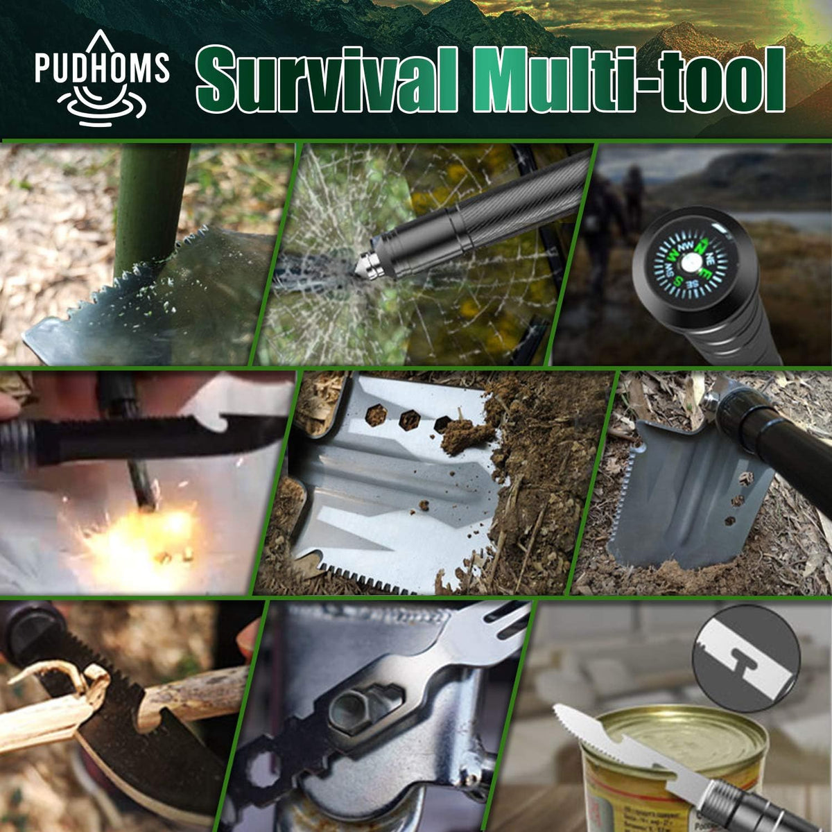 Folding Survival Shovel Multitool S36181