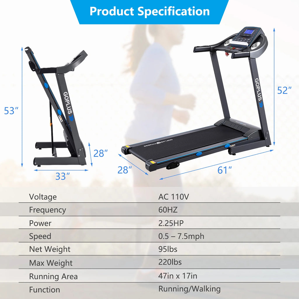 2.25HP Folding Electric Treadmill K5830