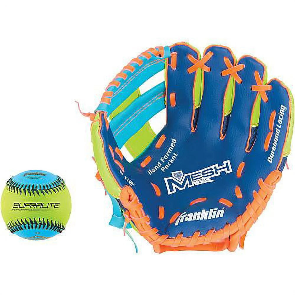 Kid's Glove and Ball Set Foam Baseball and T-Ball Mitt Righty W681447