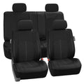 Black Perforated Leatherette Full Set Car Seat Covers K5260