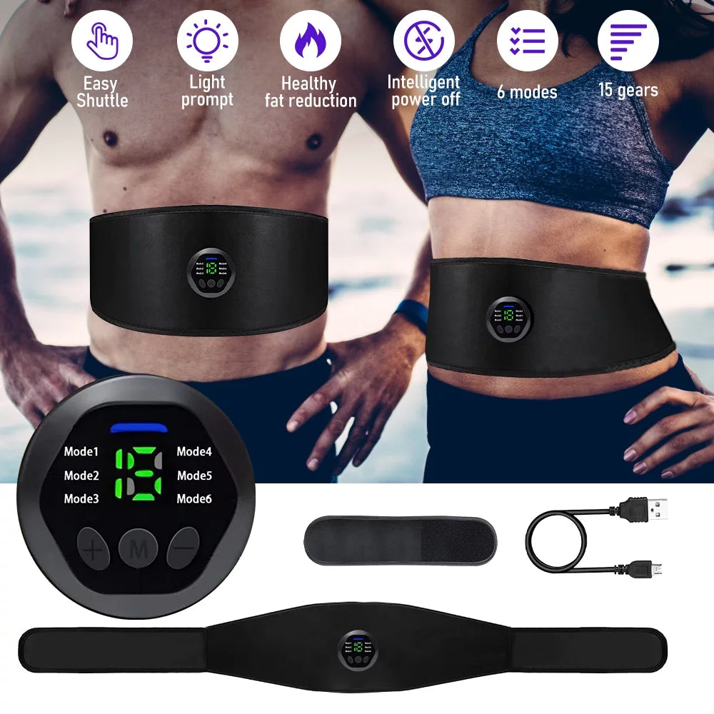 USB Charging Smart Abdominal Fitness Belt with 6 Modes 15 Levels M254187