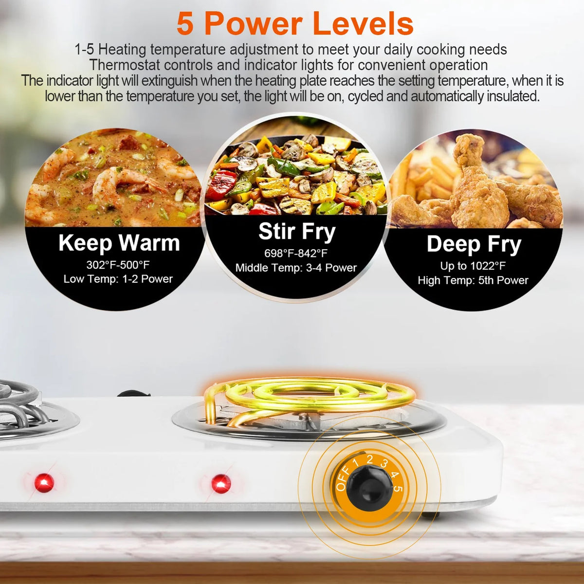 2000W Electric Double Burner U42326