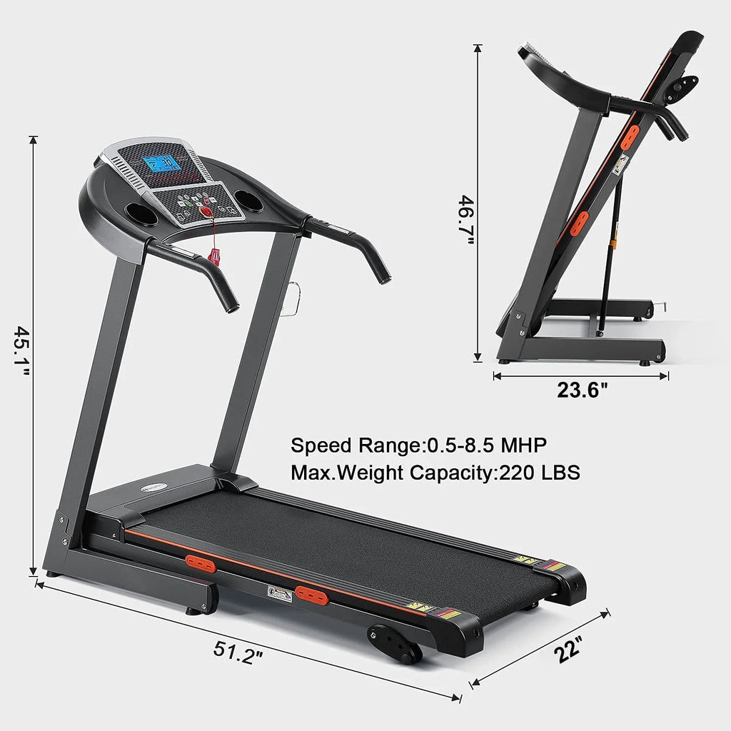 Electric Foldable Treadmill 2.5 HP 3 Levels Incline K561
