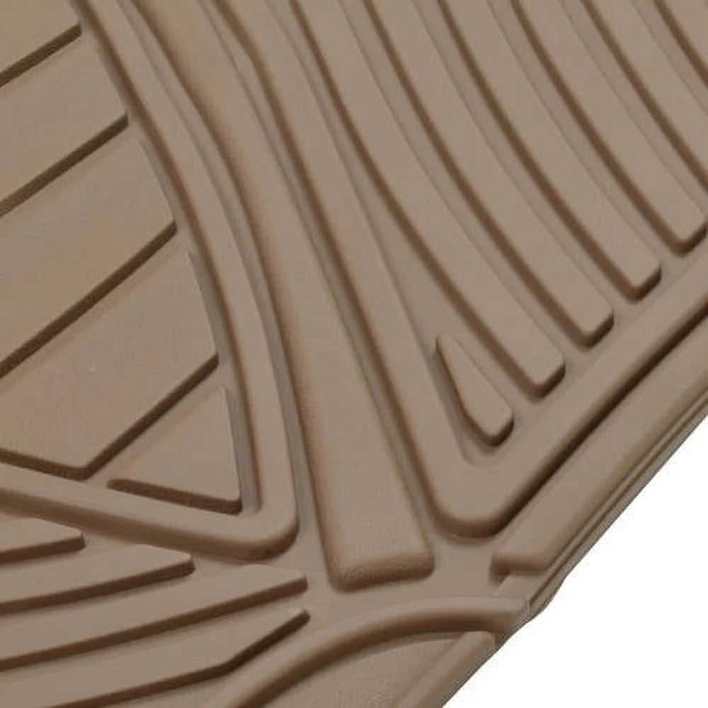 Black Beige Gray 4 Pieces Rubber Car Floor Mats with Trunk Cargo Mat I904820