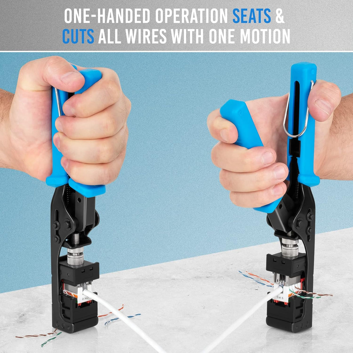 RJ45 UTP Keystone Jack Termination Tool Set with 10 Blue & 10 White Cat6/5e Connectors G135