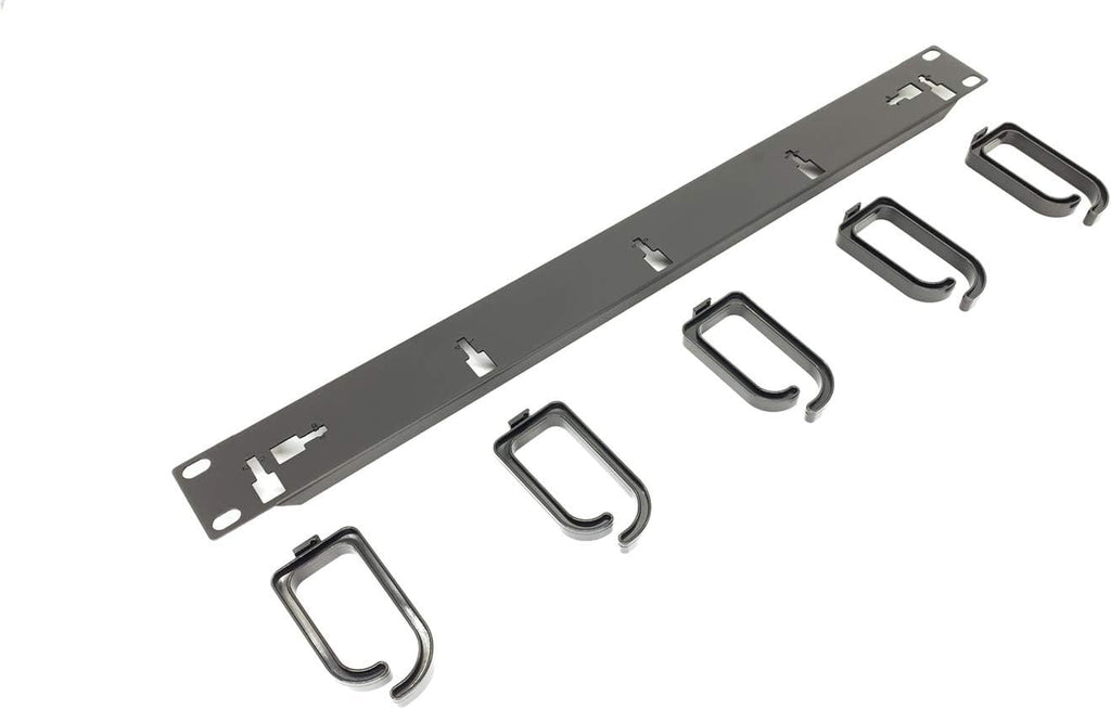 5 Pack 1U Cable Management Panel with D-Ring Hooks Q37334