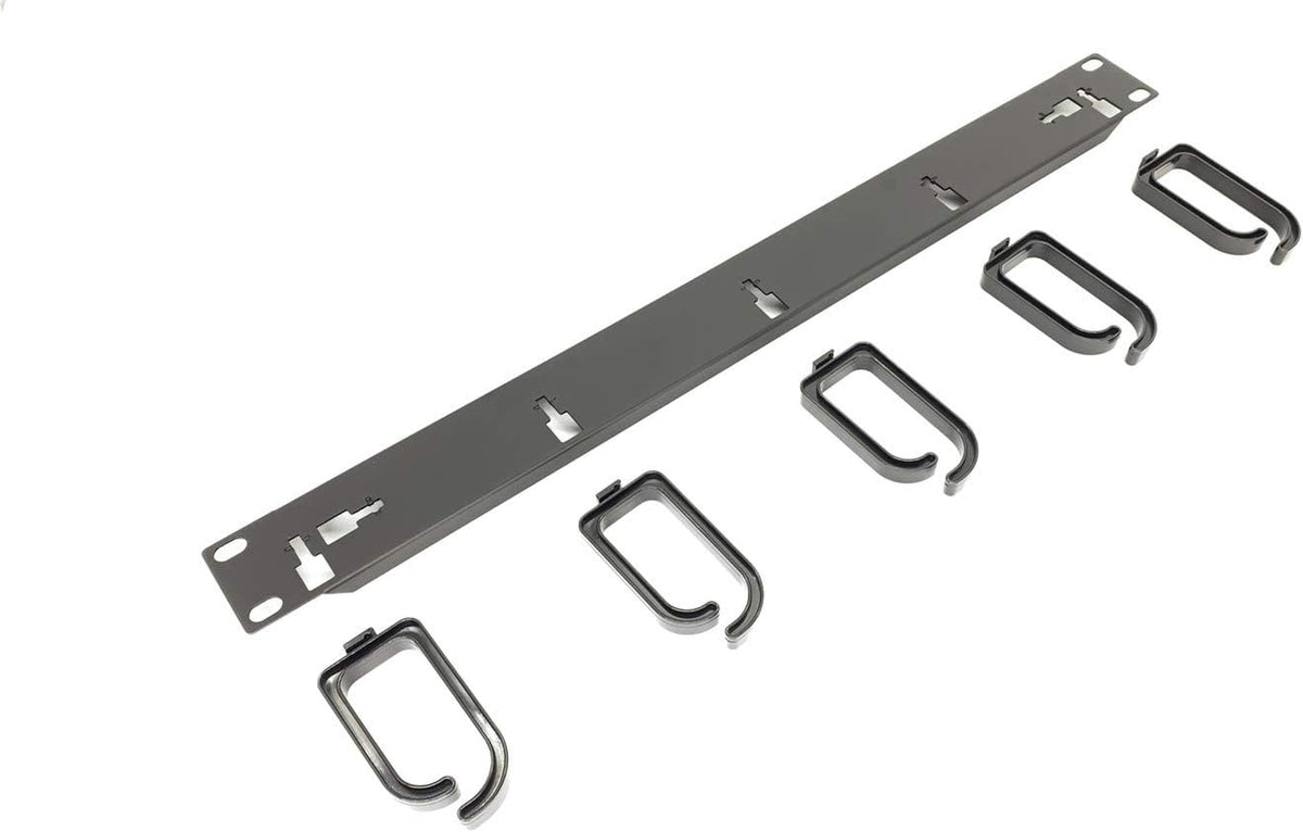 5 Pack 1U Cable Management Panel with D-Ring Hooks Q37334