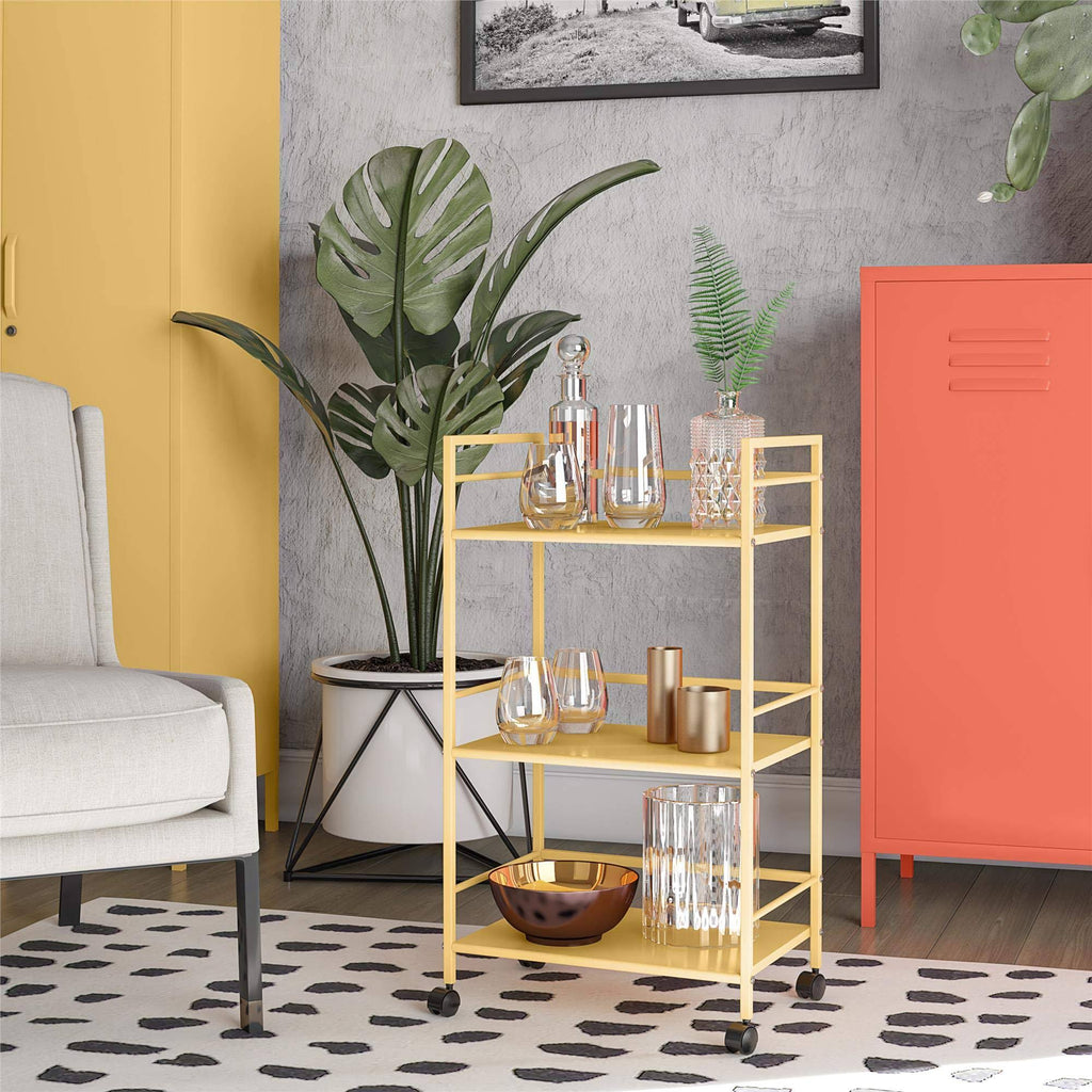 Yellow Metal Rolling Cart R5748