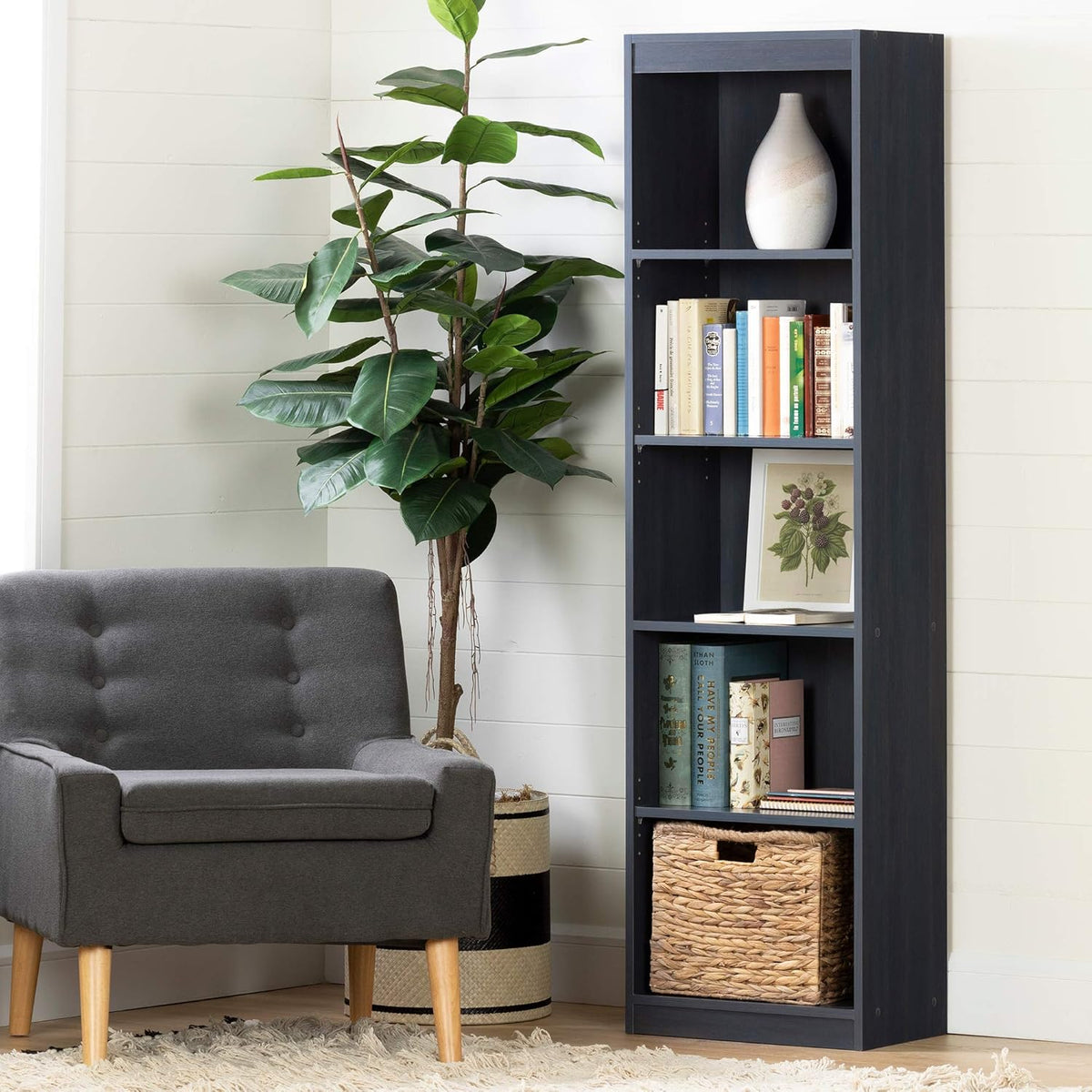 5-Shelf Narrow Bookcase B616885
