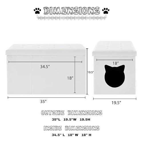 Cat Litter Box Enclosure Bench Ottoman K348208