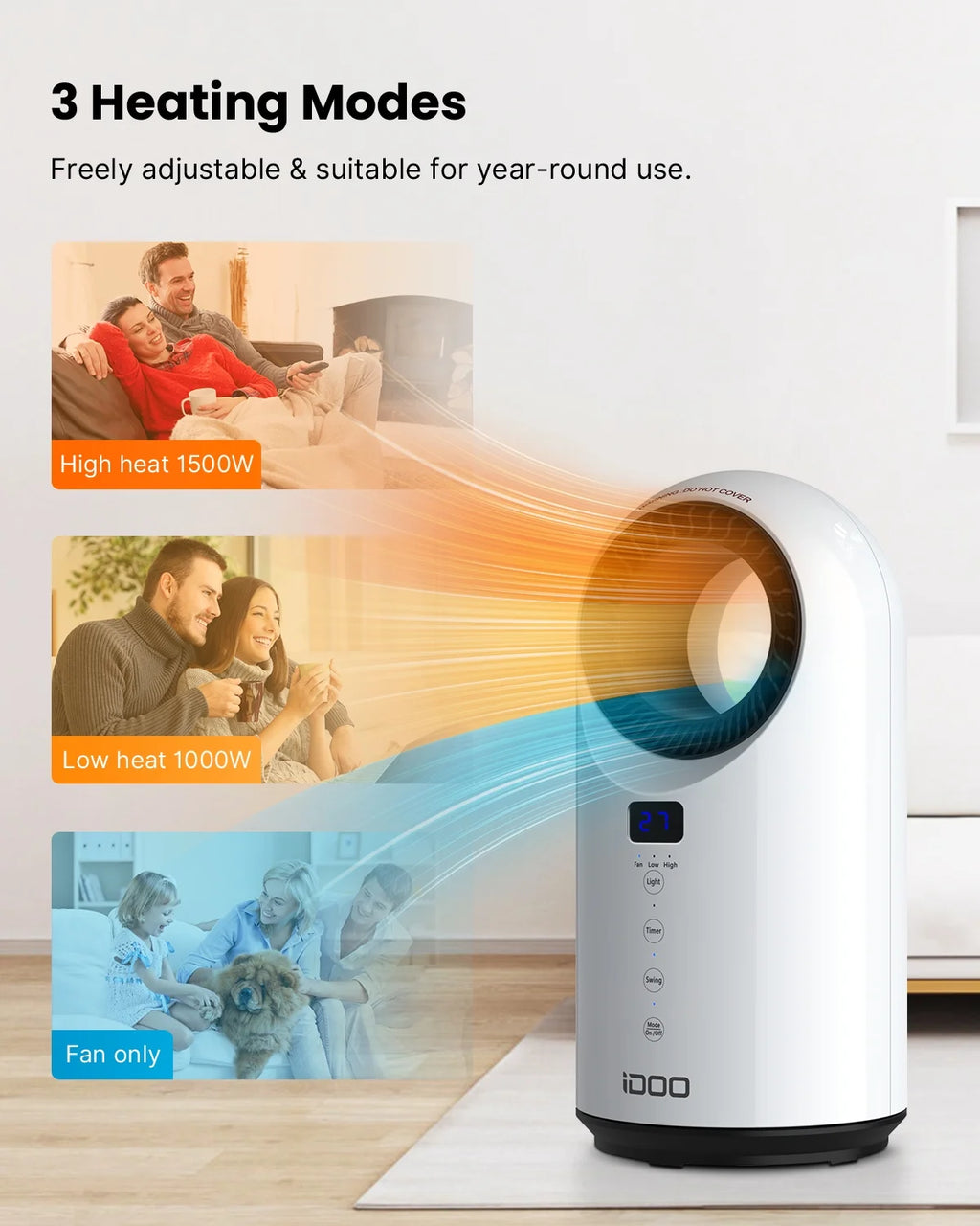 Portable Bladeless 2 in 1 Heater Fan I99482