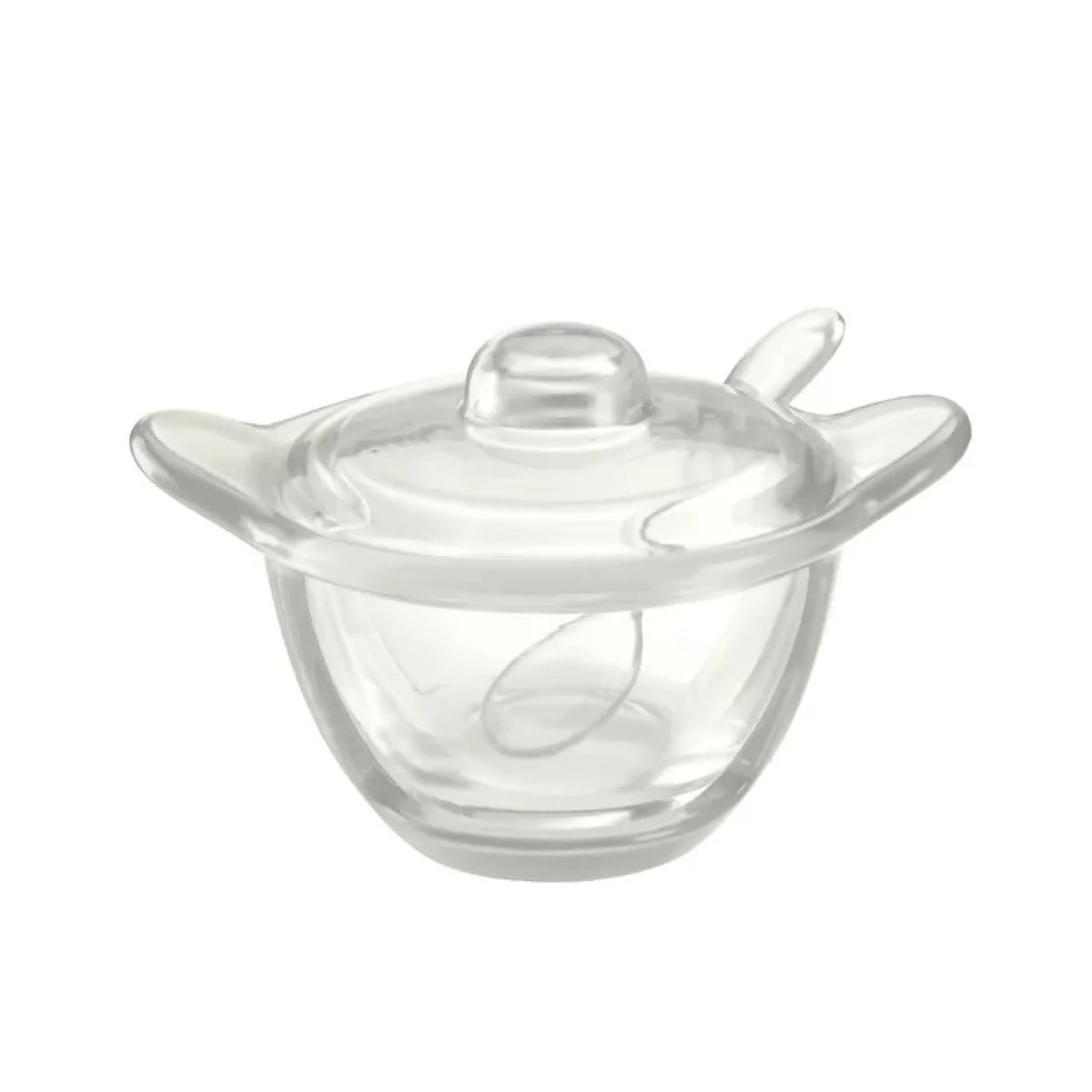 Clear Red Sugar Bowl with Spoon P313357