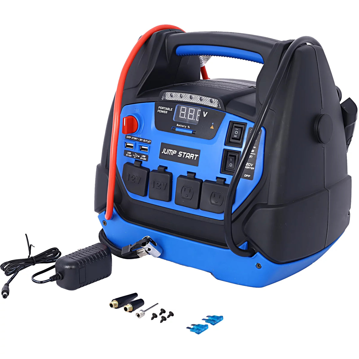 1800 Amps 12V DC Jump Starter with Air Compressor A8880