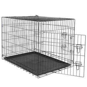 Double Door Folding Metal Wire Dog Crate with Tray U8304