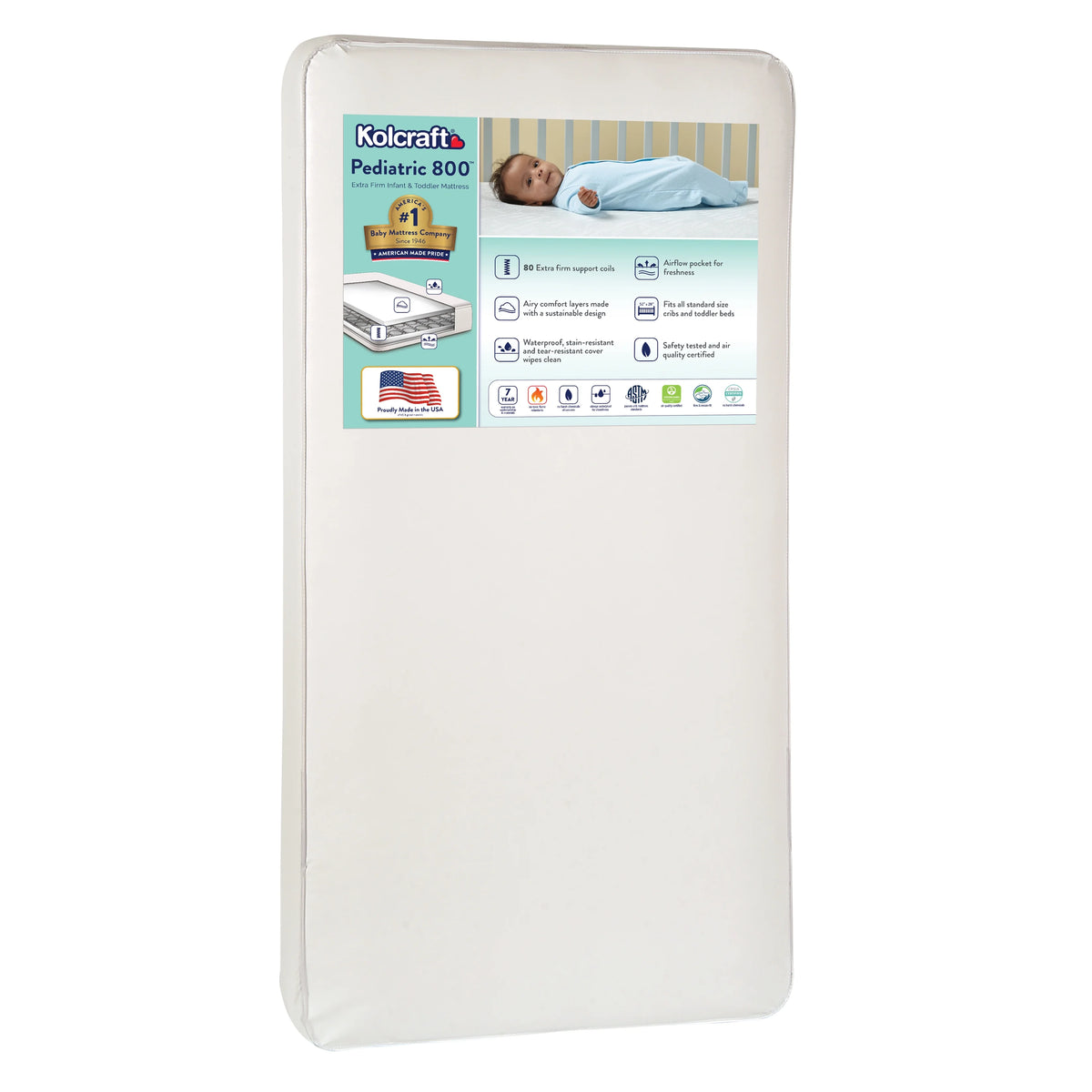 80 Coil White Baby Crib and Toddler Mattress S4432